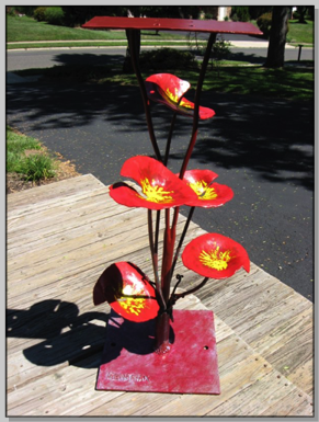 Lily Pad Mailbox Stand - 36” h painted